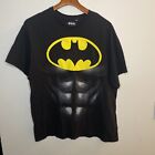 Batman Men’s XL T Shirt Batman Logo With Ab Muscles Bat suit