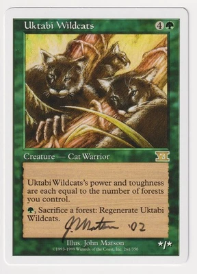 Signed Uktabi Wildcats Proof MP 6th Ed Artist John Matson Dated '02 MTG Magic AP - Image 1 of 2
