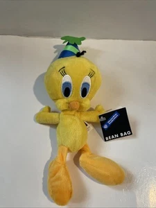 Tweety Bird Birthday Party Hat 1998 Warner Bros Studio Store Bean Bag Plush - Picture 1 of 6