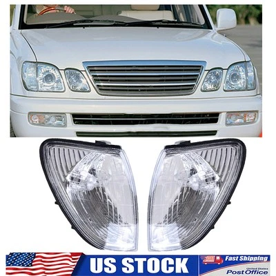 PAR de luces de giro de estacionamiento laterales transparentes lámpara de esquina para Lexus LX470 1998-2007 Foto 1 de 4