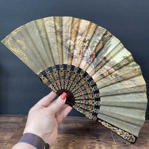 Vintage Casa Rubio Seville Hand held Fan from the early 1930s. Rare - Picture 1 of 24