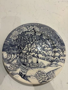 Weihnachtsteller Weihnachtsmann Rentier EIT England Deko - Bild 1 von 4