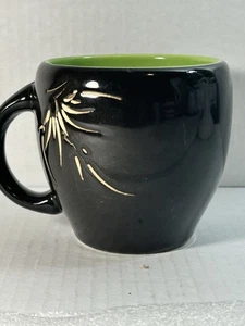 Mexikanische Ton Keramik Tasse Volkskunst schwarz grün Henkel Kaffee Tee Becher glasiert - Bild 1 von 8