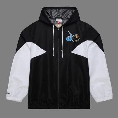 Chaqueta cortavientos negra con cremallera completa con logotipo vintage de Washington Wizards para hombre Foto 1 de 4