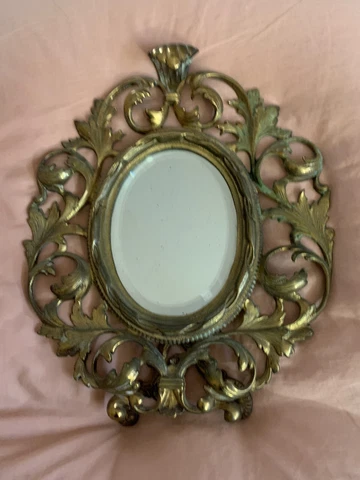 Antique Brass Stand-Up Mirror Cover