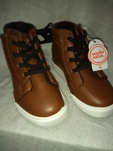 WONDER NATION TODDLER BOYS SIZE 8 BOOT TAN LACE UP LOOK ,HOOK & LOOP CLOSURE - Picture 1 of 7