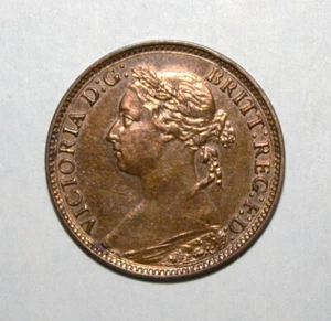 S6 - Great Britain 1 Farthing 1881-H PROOFLIKE / BU Coin - Queen Victoria ***Wow - Picture 1 of 2