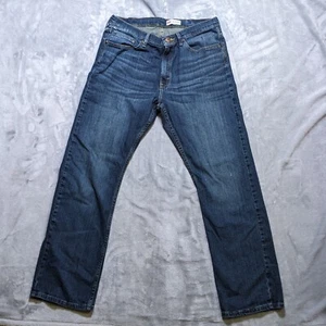 Wrangler Jeans Herren 36x32 Blau Relaxed Boot Dark Wash Stretch Denim Distressed - Bild 1 von 12