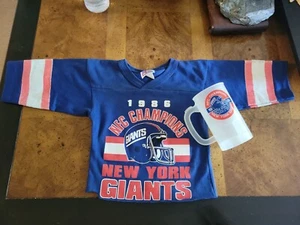 Camiseta manga larga NY GIANTS Kids Bundle NFC Champs 1986 vintage 5 M y taza niños - Imagen 1 de 8
