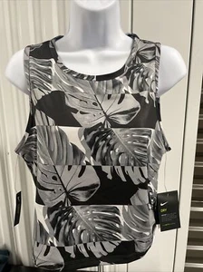 Nike Women's Fast Dri-FIT Printed Crop Tank Gray CJ2160-010 Slim fit New Size XL - Picture 1 of 6