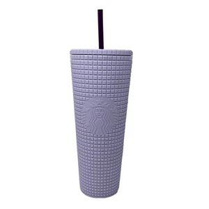 Starbucks 2021 Matte Lilac Grid Tumbler 24 Oz Cold Cup Limited Edition Venti NEW - Picture 1 of 5