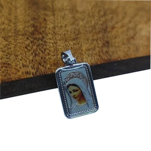 925 Madonna Sterling Silver Pendant Medal Charm Our Lady Mary from Medjugorje - Picture 1 of 12