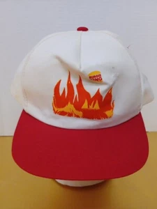 Vintage Burger King Trucker Hat Baseball Cap Logo Mesh Snap Back Red White - Picture 1 of 7