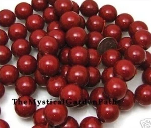 1 filamento (25) hermosas cuentas de perlas redondas granate rojo 16 mm * - Imagen 1 de 1
