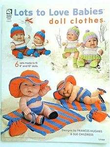 House White Birch 121068 LOTS TO LOVE BABY 8-10" DOLLS knit pattern 24pg booklet - Picture 1 of 12