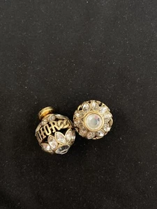 Authentic Christian Dior Tribales Crystal Bronze Tone Earrings - Picture 1 of 6