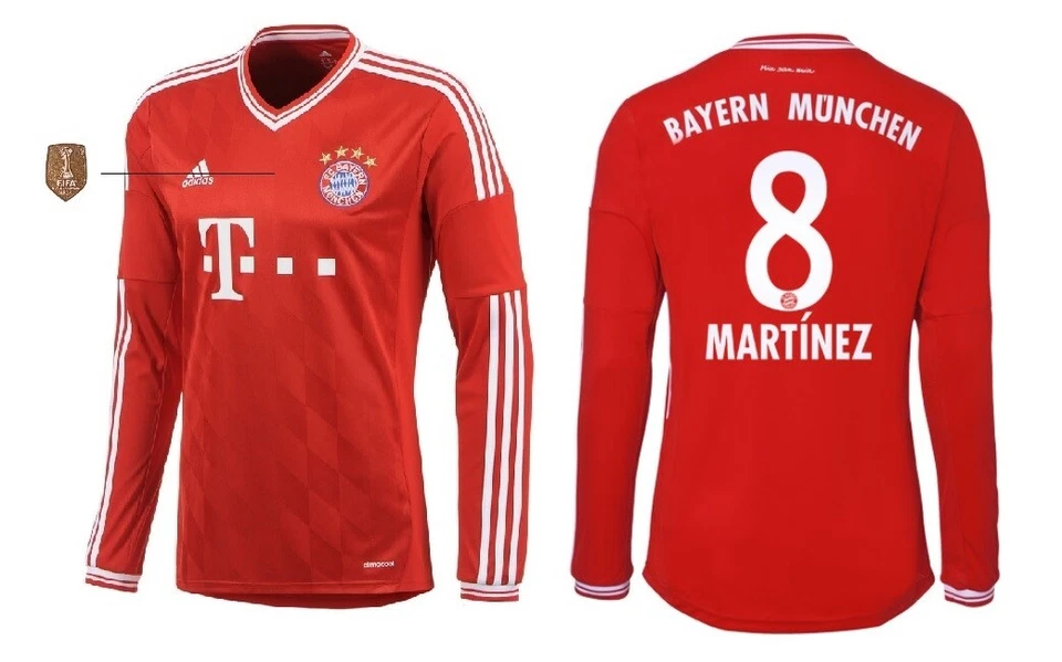 Trikot Adidas FC Bayern 2013-2014 Home Langarm WC - Javi Martinez [S-XXL] FCB - Bild 1 von 3
