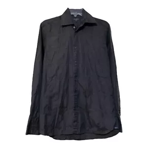 Ted Baker London Mens Dark Brown Floral Button Long Sleeve Shirt Size 2 Small - Imagen 1 de 5