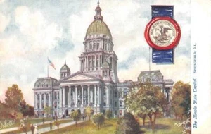 Springfield, Illinois IL STATE CAPITOL & SEAL um 1910 Tuck's Oilette Postkarte - Bild 1 von 2
