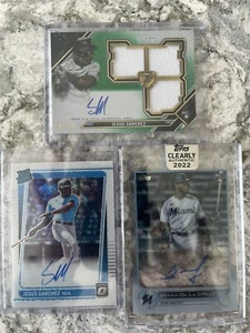 2022 Topps Clearly Bryan De La Cruz & Jesus Sanchez Optic & Triple Threads Auto - Picture 1 of 6