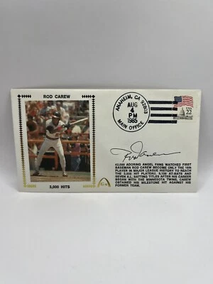 Rod Carew Signed 1985 First Day Cover FDC Envelope Cachet Beckett L1 - Image 1 of 3