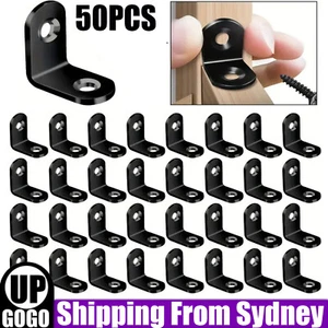 50PCS 90° Right Angle Bracket Corner Brace Joint Shelf Connector-Support L-Shape - Picture 1 of 12