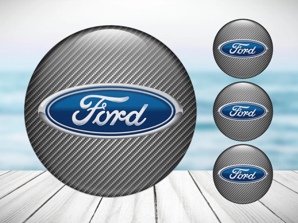 4x Center Wheel Cap Decals Silicone Ford Emblem Rims Logo Stickers - Image 1 of 1