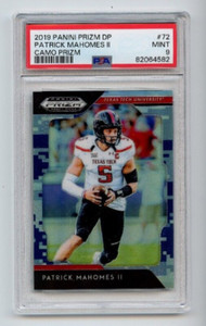 2019 Panini Prizm #72 PATRICK MAHOMES CAMO PRIZM PSA 9 /25 Pop=1 RARE Chiefs