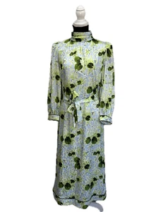 TUCKERNUCK Bouquet Green Floral Print Long Sleeve Mock Neck Dress Sz.SMALL - NEW - Picture 1 of 11