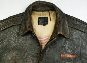 *LO ÚLTIMO DE COLECCIÓN Chaqueta Bombardero de Cuero Marrón Avirex A-2 Ejército de los Estados Unidos Fuerza Aérea Vuelo Para Hombre L - Imagen 1 de 24