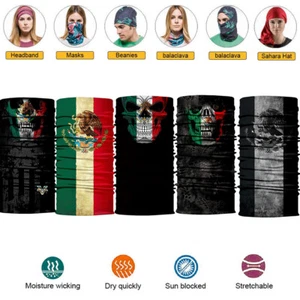 3D Mexico Flag Skull Headband Bandana Scarf Ski Headwear Cycling Neck Gaiter - Bild 1 von 13