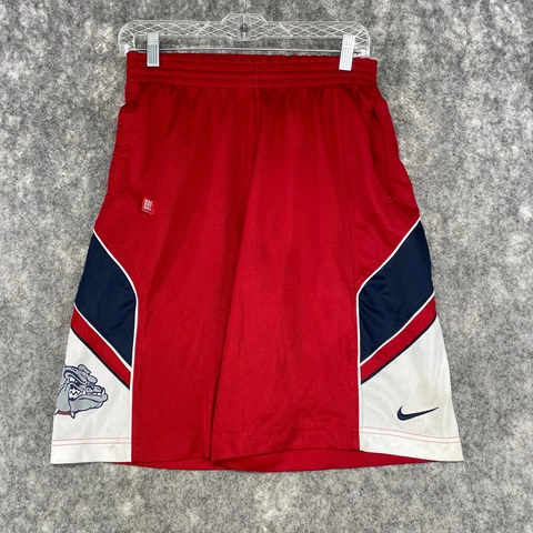 Gonzaga Bulldogs Shorts Mens Small Red White Blue Basketball Drawstring Nike Cover