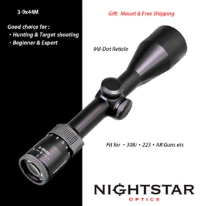 NightStar 3-9x44D 1-in Duplex Light Weight FMC  Hunting Beginner Rifle Scope - Picture 1 of 15