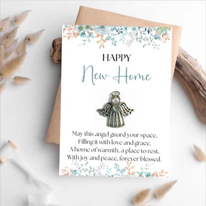 New Home Geschenk, Taschenengel Geschenk, Glückwunsch erstes Hausgeschenk, neuer Eigenheimbesitz - Bild 1 von 2