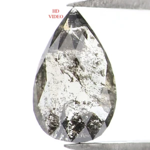 Diamante natural suelto en forma de pera 0,62 quilates 8,20 mm sal y pimienta diamante QL1574 - Imagen 1 de 8