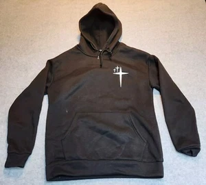 Faith Over Fear Hooded Sweatshirt Christian Catholic Black Hoodie Size Small - Picture 1 of 10