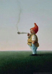 Joint -Zwerg by Michael Sowa Smoking Print 16 1/2x23 1/2 - Picture 1 of 1