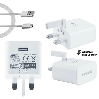 Genuine Samsung Charger 15W Fast Rapid UK Mains Plug USB C Cable In White - Image 1 of 4