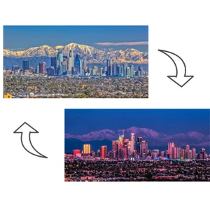 Los Angeles Day & Night - Acción 3D Lenticular Gran Tamaño - Postal - Imagen 1 de 3