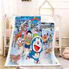 Accurate Cute Blue Cat Clear 3D Warm Plush Fleece Blanket Picnic Sofa Couch