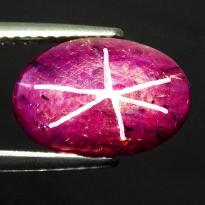 9.68 Cts MESMERIZING OVAL (13 x 8 mm) 100% NATURAL MOZAMBIQUE RED STAR RUBY GEMS - Picture 1 of 7