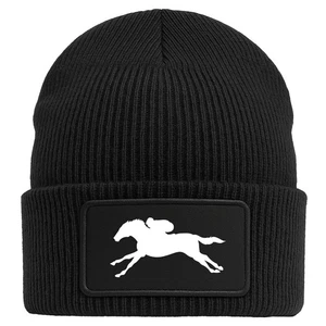 Beanie Pferderennen Silhouette Geschenkidee Pferderennen Geschenk Präsent Mitbri - Bild 1 von 16