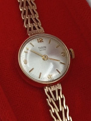 TUDOR Royal Ladies Wristwatch 9ct Yellow Gold Case w/ Inscription Working (14g) - image 1 of 4