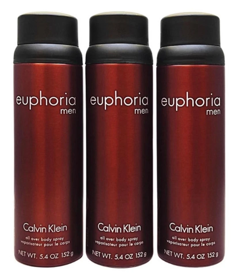 3 x CALVIN KLEIN EUPHORIA BODY SPRAYS FOR MEN 150ml, NEW DEODORANT - image 1 of 1