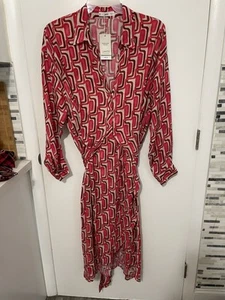 Maxi abito donna MNG Mango manica lunga bottoni davanti design catena 2XL - Foto 1 di 9