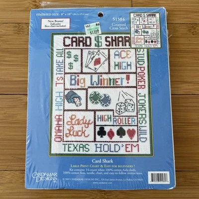 Candamar Designs - Card Shark - Cross Stitch Kit 51584 Large Print - Image 1 of 4