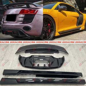 Side Skirts Rear Lip Spoiler Wing BodyKit For 2008-2015 Audi R8 V10 Carbon Fiber - Picture 1 of 44