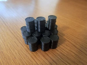 O Gauge Oil Drums 1:43 Scale for Model Railway pack of 20 - black - Picture 1 of 2