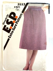 Skirt A Line O 12 14 16 Simplicity ESP 5223 Sewing Pattern Cut VTG Below Knee - Picture 1 of 8