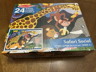 Rompecabezas de piso Melissa & Doug Safari Social Jumbo 24 piezas 2 x 3 pies edades 3+ Foto 1 de 2